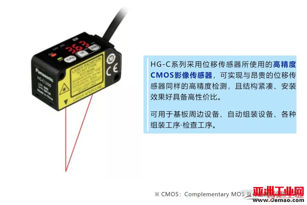 松下产品 | 实现1/100mm的高精度检测「微型激光位移传感器」hg-c系列