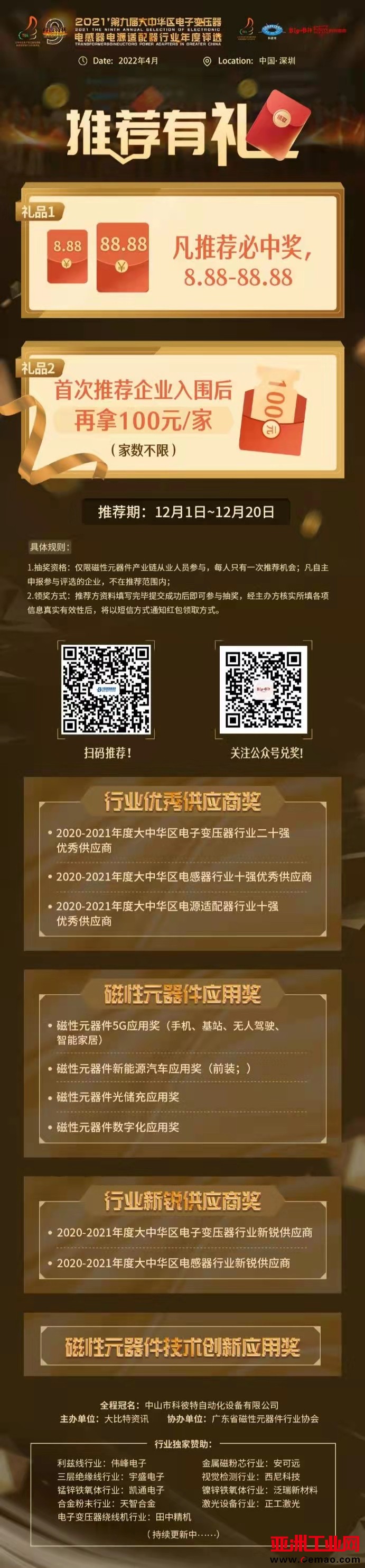 科彼特杯磁性元器件行业评选推荐申报启动