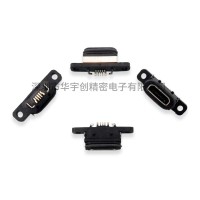 MICRO USB 5P B口 带防水胶圈 带耳朵 前插后贴