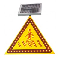 注意行人交通标志牌 太阳能主动发光标志牌交通设施厂家