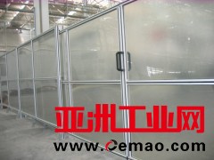 铝型材玻璃隔断铝合金围栏车间仓库隔离网机器人防护围栏