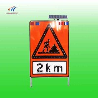 青岛市高速公路施工标志牌 太阳能发光标志牌 led交通标志牌