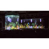 投影仪银幕双面显示成像透明软幕-大型舞台3D全息纱幕