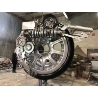 山东城市道路口车轮雕塑 汽车轮毂雕塑雕塑