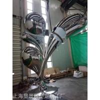 枣庄户外摆件 三滴水不锈钢高倍镜面雕塑