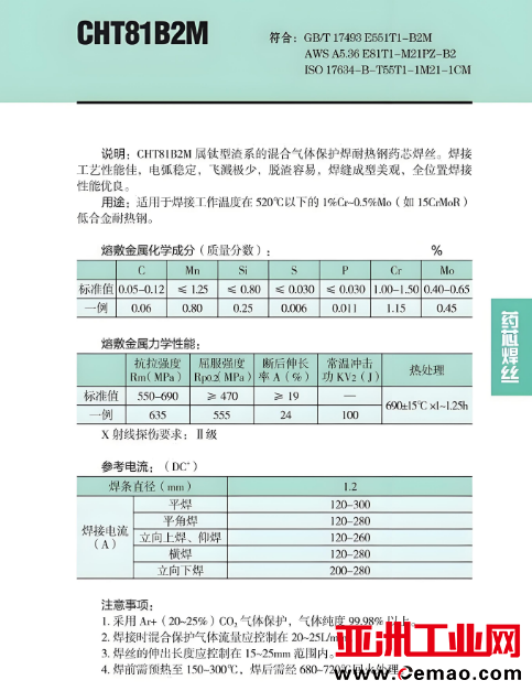CHT81B2M芯焊丝