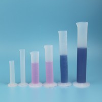 进口透明氟树脂PFA量筒耐酸碱特氟龙量筒5ml-2000ml
