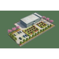 石家庄工厂彩钢房|大棚鸟瞰图|建筑效果图制作